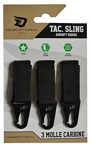 Outdoor Tactical Molle Karabiner Nylon Gurtband Multifunktions Karabiner Adler Haken 3er Pack (Schwarz)