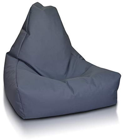 Ecopuf - Keiko M Pouf Sessel Outdoor - Sitzsack mit Griff - Robuster Stoffsack - Entspannungssessel - Wohnungseinrichtung - Sessel Größe M - 100x80x85cm, Grau Nc16