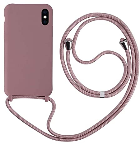 MEVIS Schutzhülle kompatibel mit iPhone XR, Halskette für Handyhüllen, dünn, stoßfest, verstellbar, mit Lanyard, Farbe Lotus