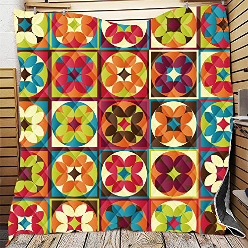 FANSU Tagesdecke Bettüberwurf Steppdecke Mikrofaser Doppelbett Einselbetten Tagesdecken Gesteppt Bettwäsche Sofaüberwurf Wohndecke Stepp Gesteppter Quilt (Kaleidoskop,130x150cm)