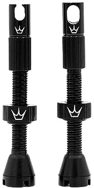 Peaty's X Chris King MK2 Tubeless Ventil Presta - Integrierter Speichenschlüssel & Ventilkernentfernungskappen, Mountainbike, Rennrad Fahrrad Reifen, Kompatibel einfügen, 7075 Aluminium - 42mm Schwarz