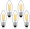 Bonlux C35 Filament Candle LED Bulb 4W Dimmable Warm White 2700K Edison Screw ES Vintage Candle Light Bulbs (5-Pack) 35W 40W Halogen Replacement Decorative Chandelier Bulbs