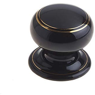 Frelan Pair of 62mm Black Porcelain/Ceramic Mortice Door Knobs