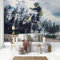 Papier Peint Mural Garçon, moto, locomotive Papier Peint Intissé Chambre Salon Restaurant Moderne Décoration Wallpaper 200x140cm