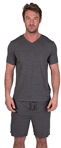 Light & Shade Men's Top and Short Bottoms Pyjama Set | Modal Cotton, Crew & V-neck, Lightweight, Premium Fabric, Half Sleeve, Elastic Waist, Nightwear, Practical Pocket Design