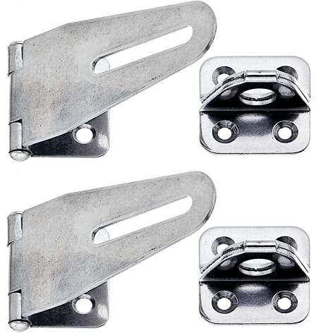 Alberts 361709 Sicherheits-Überfalle | Edelstahl | Länge Überfalle 83 mm | Breite 37 mm | 2er Set