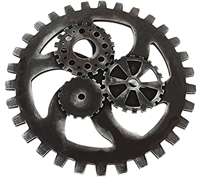 FONDUO Wanddekoration,40 cm industrieller Steampunk-Stil Zahnrad Wanddeko, Vintage Zahnrad Kunst Handwerk Innendekorationen für Zuhause/Bar/Büro/Hotel/Café/Restaurant (F)