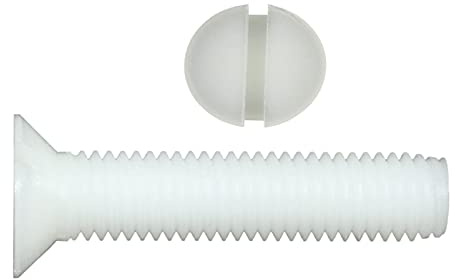 SN-TEC Kunststoff Schlitz Gewindeschraube mit Senkkopf nach DIN 963, Gewinde: M3, M4, M5, M6, M8, Länge: 6mm bis 40mm (20 Stück) (M3x20mm)