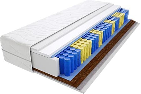 Godre Matratze 60x185 cm Doppelmatratze, H3 & H5 Federkernmatratze, Taschenfederkernmatratze 23 cm Hoch Kokosfaser Rosshaar Hypoallergene, HR-Schaum, Wendematratze mit Klimafaser Rigo Max