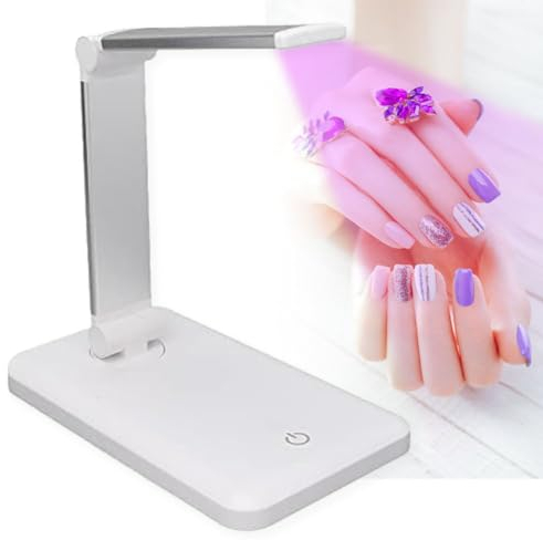 Lampada LED UV per Unghie Pieghevole e Tavolo per Nail Art e Essiccazione dello Smalto del Gel, Spina USB e Trasporto Comodo