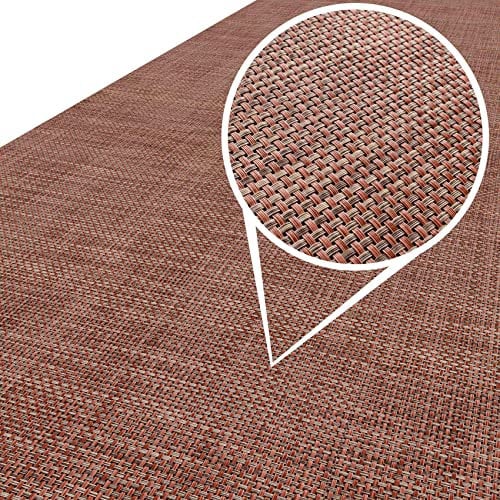 Läufer In-/Outdoor Teppich wasserfest Balkon Teppich auch für Balkon und Terasse Flur Bodenmatte wetterfest Rust Abwaschbar 500 x 100cm