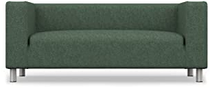 comfortly Ersatzbezug für 2-Sitzer-Sofas, handgefertigt, kompatibel mit Klippan Couch, nur Bezüge, strapazierfähig, Grün