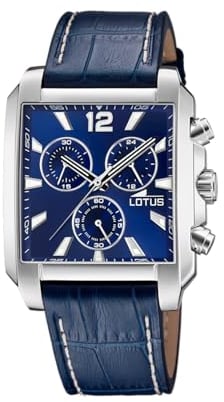 Lotus Herren Chronograph Chrono in der Farbe Blau mit Lederarmband, Gehäusedurchmesser: 38mm, 18851/2