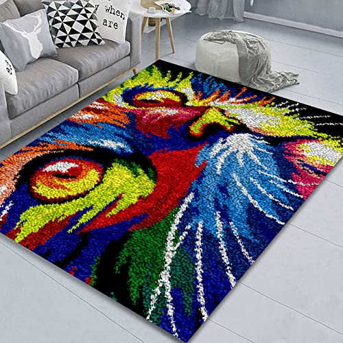 ZIVER Knüpfteppich Zum Selber knüpfen,Knüpfen Set Erwachsene Knüpfsets Kreuzstich Set Tapisserie Set,DIY knüpfset für Heimdekoration Latch Hook Kit.