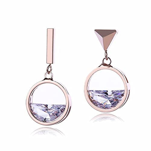Ohrhänger Rosegold Damen, Ohrringe Zirkonia Braut Geometrisch Hohler Unregelmäßiger Zirkonia Kupfer