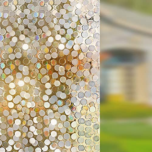 Fensterfolie Blickdicht Runder Punkt Sichtschutzfolie Fenster Selbsthaftend,Milchglasfolie Anti-Uv,Folie Fenster Sichtschutz,Fenster Folie Blickschutz,Blickdichte Fensterfolie (45x100cm)