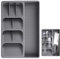 Zaleonline Besteck Organizer, 9 FäChern Schublade Organizer, Expandable Plastik Kitchen Drawer Organizer für Besteck, Schubladen-Organizer Tablett, 16.5-29.5 cm x 40 x 5.5 cm-Grau