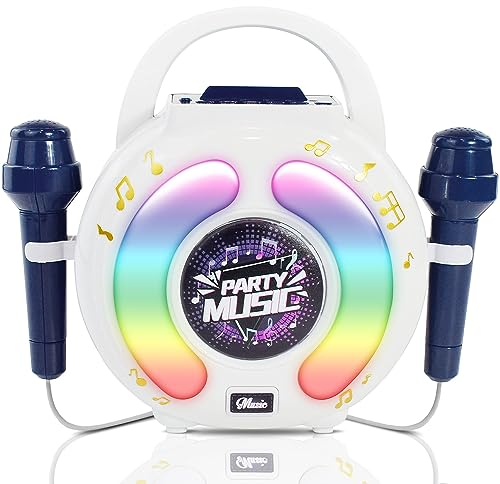 BAKAM Karaoke Machine for Kids Age 4-7 with 2 Microphones, Play Microphone for Kids Ages 3-5, Toddler Microphones Toy for Singing Great Boys Girls Birthday Gift
