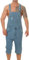Oanviso Salopette Corta in Denim da Uomo Tinta Unita/Foro Strappato Jumpsuit con Cinturino Regolabile Multi-Tasche Casual Jeans Comodo Salopette Classico Vintage Abiti da Lavoro E Blu XL