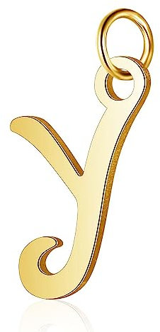 Bungsa Buchstaben Anhänger goldfarben A - Z Unisex aus 316L Edelstahl (Y)