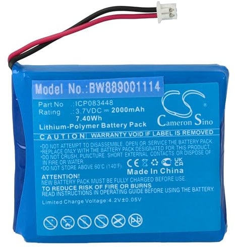 vhbw Akku Ersatz für Stabo JHHY903448A, ICP083448 für Funkgerät, Walkie Talkie (2000 mAh, 3,7 V, Li-Polymer)