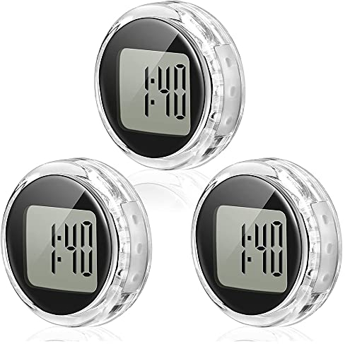 Sujurio 3 StüCk Mini Motorrad Uhren wasserdichte Aufklebbare Motorrad Uhr Digital Uhren für Fahrzeug, Auto, Auto, SUV
