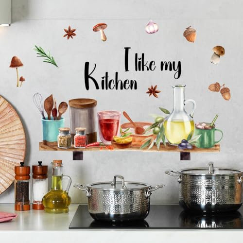 Winhappyhome Wandaufkleber Küche Kantine Dekoration Abnehmbare Aufkleber Aufkleber