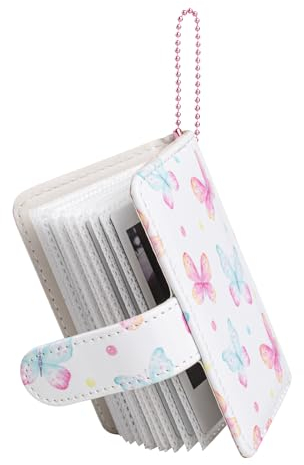 HIYQIN Mini album photo 28 poches compatible avec les films Fujifilm Instax - pour Instax Mini 12 99 70 7s 8 8+ 9 11 40 50s SE 90 Mini album photo avec porte-clés – Papillon