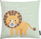 ReWu Kissen Löwe Motiv Kinderkissen Sofakissen Dekokissen Tiermotiv Tier Couchkissen Zierkissen Sofa Schlafzimmer Kinderzimmer Geschenkidee mit Füllung Waschbar 45 x 45 cm