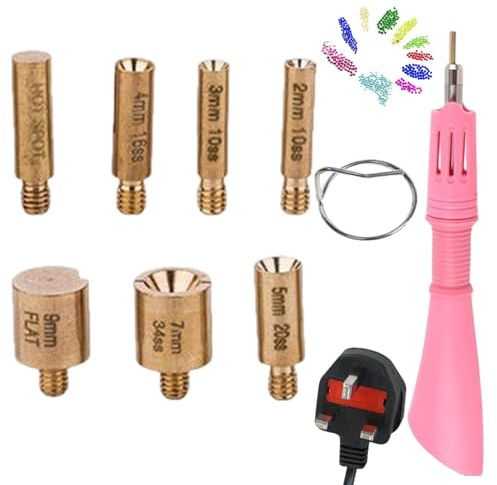 Hotfix Applikator Werkzeug, Strass Setter Applikator Kit, Hot Fix Strass Werkzeug Set Jewel Setter Tool Heat Gunn Strasssteine Edelsteine Picking Nieten mit 7 Spitzen Hotfix Strass für Kleidung Schuhe