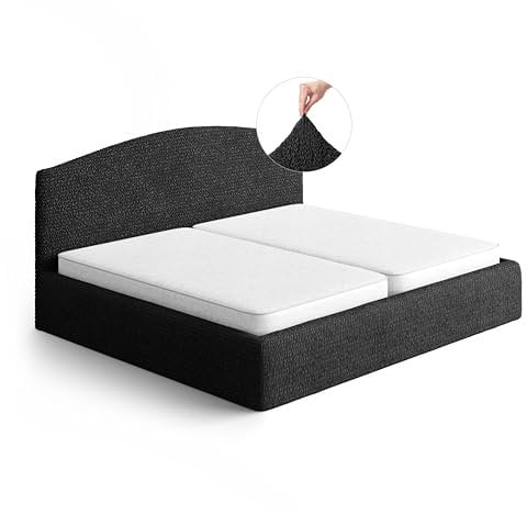 PAULATO Husse für Kingsize-Bett über das Kopfteil und Grundgestell rüberziehen, Husse für Boxspringbetten 180-220cm Mikrofaser, bi-elastisches, kratzfestes und maschinenwaschbares Gewebe Made in Italy