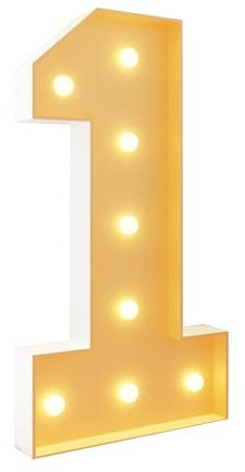 120CM/4FT Marquee Large Marquee Lights Sign Number 1, Marquee 0-100 Digits Lights Sign Night Light for Birthday Gaming Wedding Anniversary Proposal