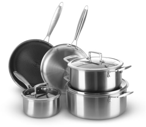 Batteria pentole 8 pezzi Tri - ply