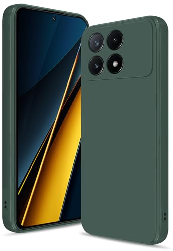 Btstring Cover per Xiaomi Poco X6 Pro, Verde | Custodia Antiurto, Sottile in Silicone TPU, Fodera in Microfibra, Protezione della Fotocamera