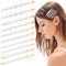 Auiremrti 5 Stück Perlen Haarklemmen Damen,Gold Perlenhaarnadeln im Vintage-Stil, winzige Haarspange mit Perlen für Frauen, Brauthochzeit,Haarschmuck Kurze