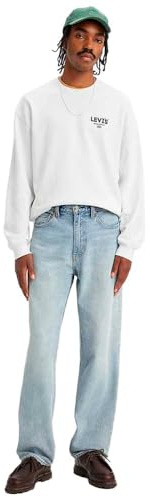 Levi's Men's 568 Loose Straight Jeans, Baby Blue Essentials, 33 W/34 L