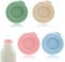 Lot de 4 bouchons de bouteille de lait en verre, 48 mm de diamètre, réutilisables en silicone, bouchons colorés pour bouteilles de lait Stanpac et Libbey