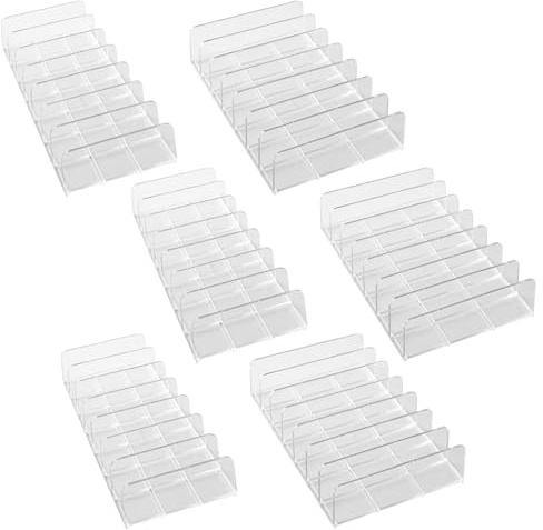 CHUENKUK 6 Stück Lidschatten Organizer mit 7 Fächern, Makeup Paletten Halter aus Transparentem Acryl Kunststoff, Aufbewahrung für Schminktisch
