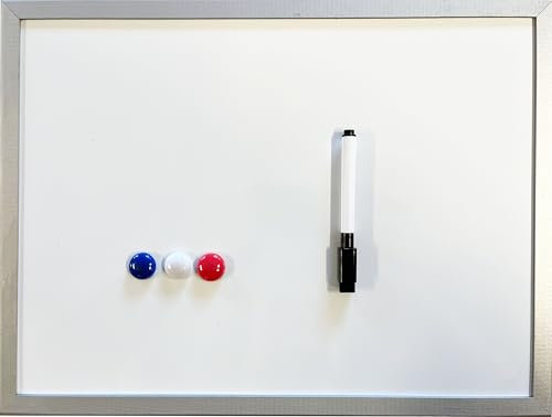 Magnettafel 30 x 40 cm mit silberfarbenem Rahmen ink. 3 Magneten und Boardmarker