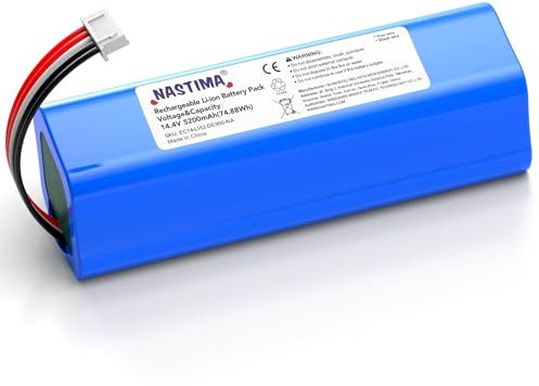 NASTIMA 14,4V 5200mAh Li-ion Ersatzakku für Ecovacs Deebot Ozmo 950, Deebot T8 T8+, Deebot T9 T9+, Deebot T10 T10+, Ersatz Akku für Deebot X1 Omni, Deebot T20 Omni Serie Staubsauger
