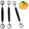 3PCS Double Sided Melon Baller,Round Melon Baller Scoop,Stainless Steel Round Melon Scoop,Ice Cream Scoop,Smooth Melon Ball Scoop,for Watermelon,Fruits,Sorbet,Meatball,18 cm/ 7.09 inches in Length