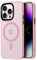 Mixroom - Cover Custodia Bumper Opaco per iPhone 14 Pro Compatibile con MagSafe Accessori Cerchio Magnetico Integrato Retro Semitrasparente Bordo Morbido in TPU Silicone Rosa
