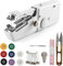 Machine à Coudre Manuelle, Outils de Couture Sans Fil Blanc Mini Machine à Coudre Portable, Machine pour Couture Rapide et Artisanat de Couture