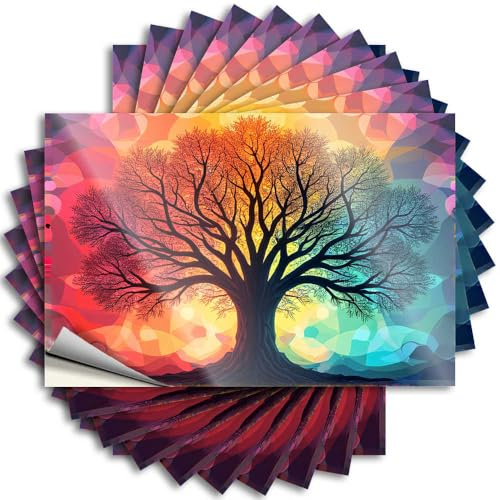 Autocollants pour voiture Arbre de vie : symphonie colorée autocollants autocollants drôles pour voiture (6 x 9 cm)