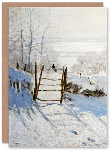 Artery8 Claude Monet Art Card The Magpie Winter Landscape