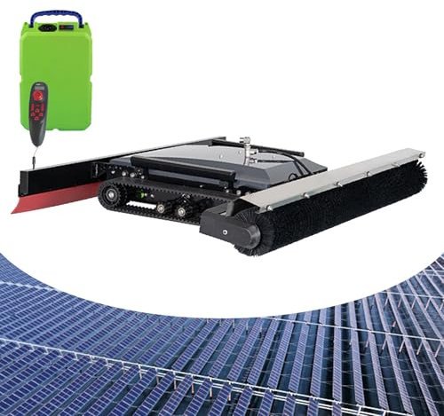 agreilduite Brosse de Nettoyage pour Panneaux photovoltaïques, Brosse de Nettoyage électrique à Rouleau, Pente de montée : 20° | Largeur de Nettoyage : 80 cm | Vitesse de déplacement : 10-20 m/Min