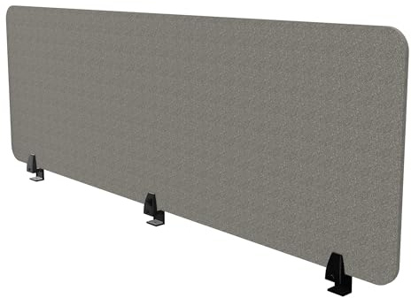 ASSMANN Trennwand Schreibtisch VITECO, 160x56cm, Akustik Sichtschutz | einfache Montage mit Tischklemmen, Schallschutz für Büro, Schule & Homeoffice, aus 75% recyceltem PET-Filz, Sesame-Schwarz