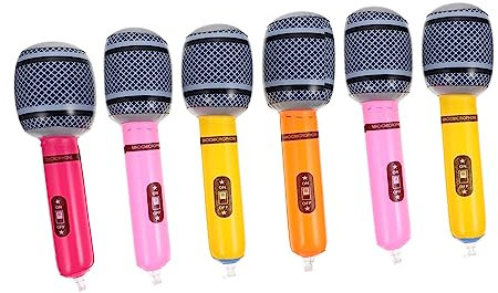 ULTECHNOVO 6 pièces Microphones Gonflables Interactifs pour Accessoires de Cosplay Couleurs Aléatoires Couleur Aléatoire Couleur Aléatoire
