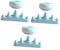 PACKOVE 6-Piece Nail Art Cleaning Cups Set Manicure Brush Washing Cups Stand Nail Pen Holder for Professional and Home Use