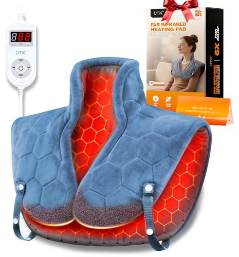 UTK Nackenwärmer Ferninfrarot, Geschenke für Mama, Heizkissen Nacken Schulter, Schnelles Aufheizen in 30 Sekunden, bis zu 70 °C, Leichtes Wärmekissen mit Schultergurt, weihnachtsgeschenke für frauen
